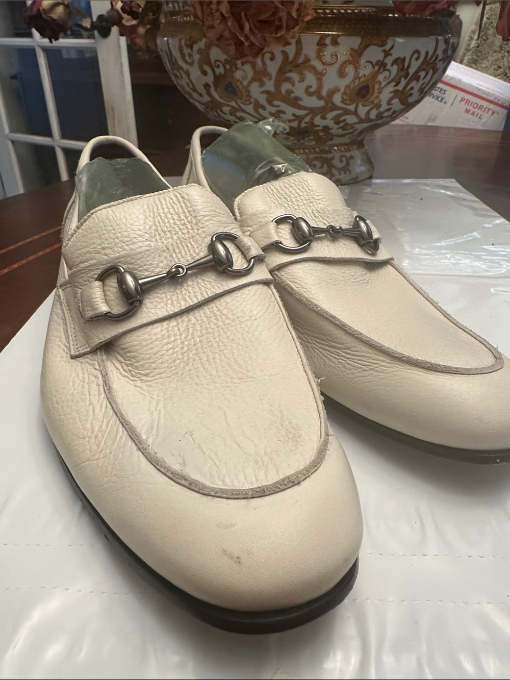 #40 Donald Pliner Ivory TEDTF Horsebit Loafers
